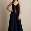 Haljina+ogrlica /pojas 30 Marrakesh - saten UN - navy