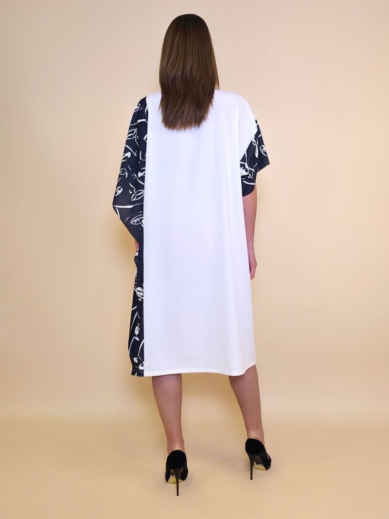 Kaftan 44 Fantasy - tesutto UN pruge white - Faces Black