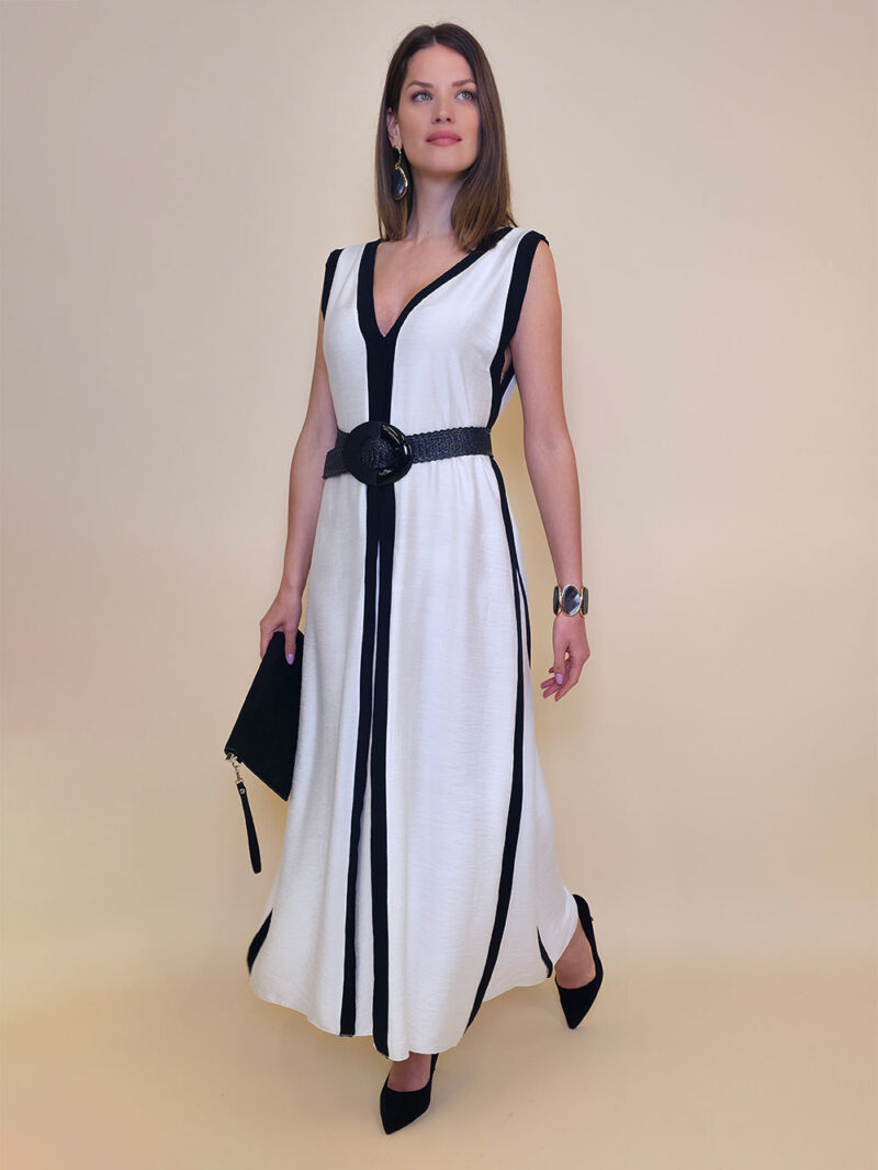 Haljina 40 Annabella - viscose UN lajsne - white/black