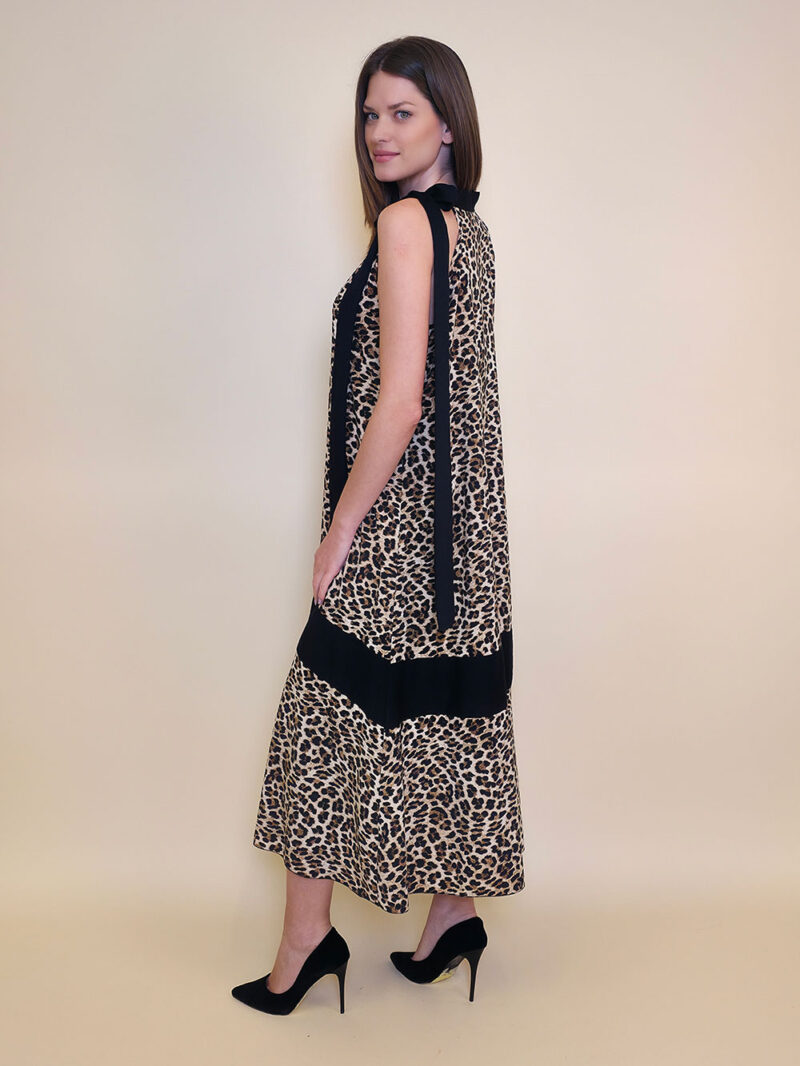 Haljina 40 Rochelle - saten animal mašna UN - black