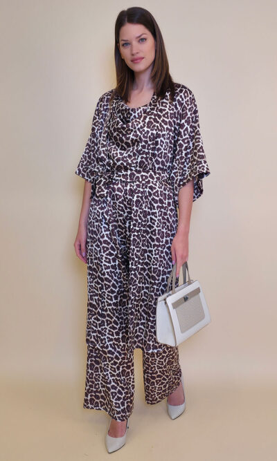 Kimono 47 Charleston - saten print - Leopard
