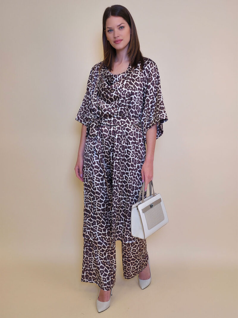 Kimono 47 Charleston - saten print - Leopard