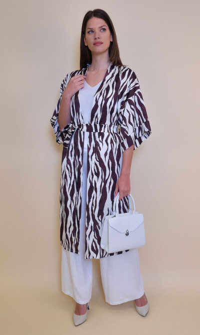 Kimono 47 Charleston - saten print - Zebra