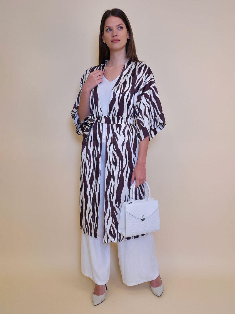 Kimono 47 Charleston - saten print - Zebra