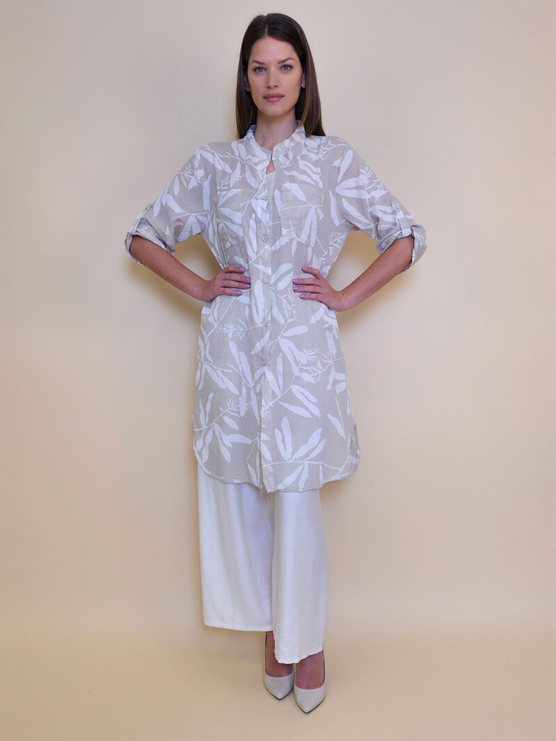 Košulja 37 Ballard - cotton print oleander - panna