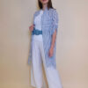 Košulja 37 Ballard - cotton print stripes/daisies - navy