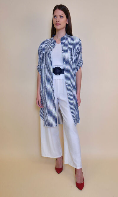 Košulja 32 Ballard - cotton stripes - navy