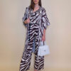 Kimono 47 Charleston - saten print - Zebra