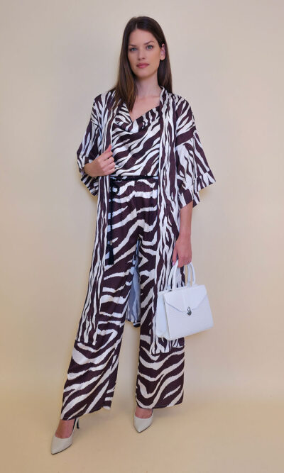 Kimono 47 Charleston - saten print - Zebra