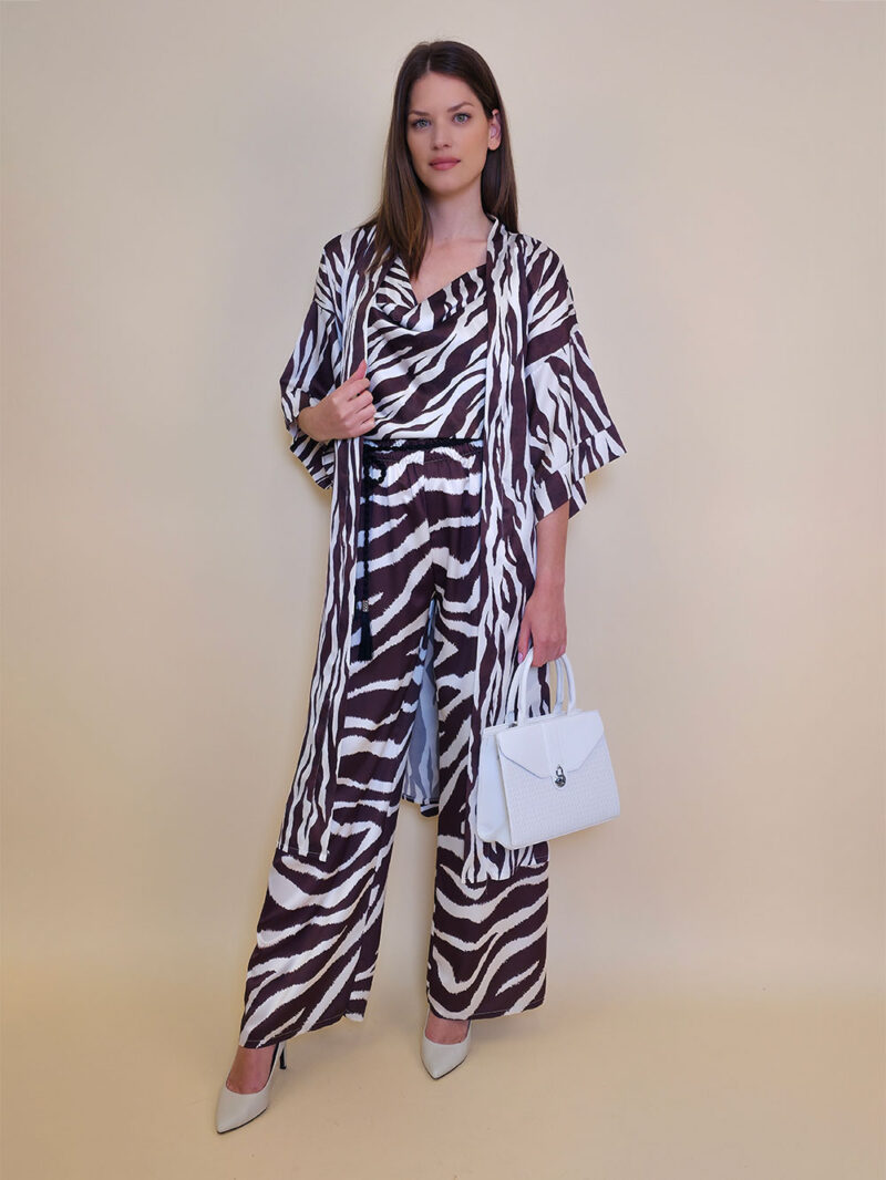 Kimono 47 Charleston - saten print - Zebra