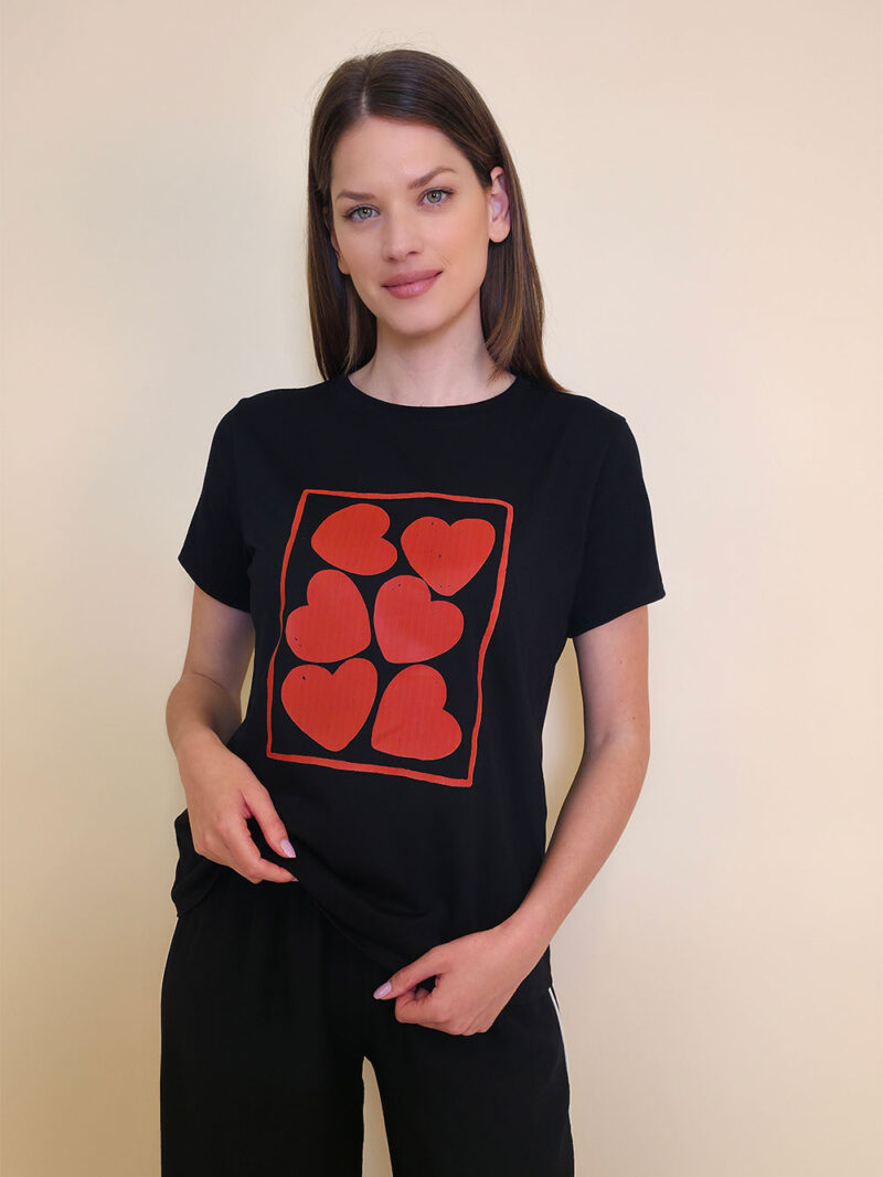 T-shirt 24 Bumble Bee - cotton UN black - 6 Hearts
