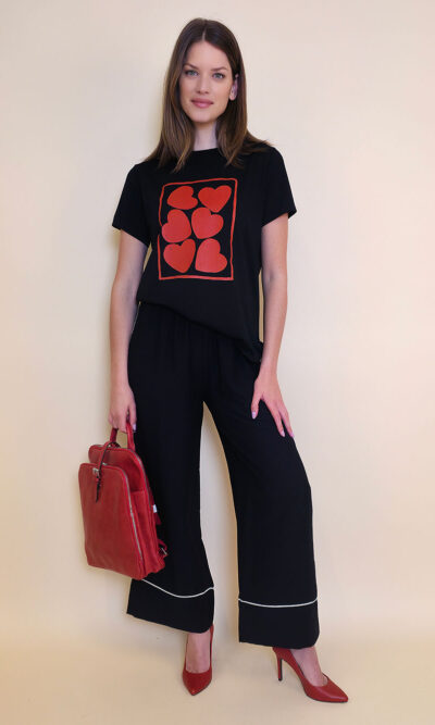T-shirt 24 Bumble Bee - cotton UN black - 6 Hearts