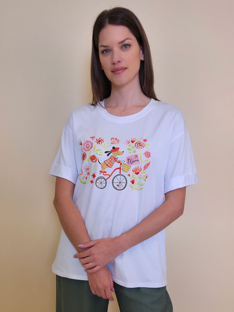T-shirt 24 Bumble Bee - cotton UN -  Snoopy on Bike