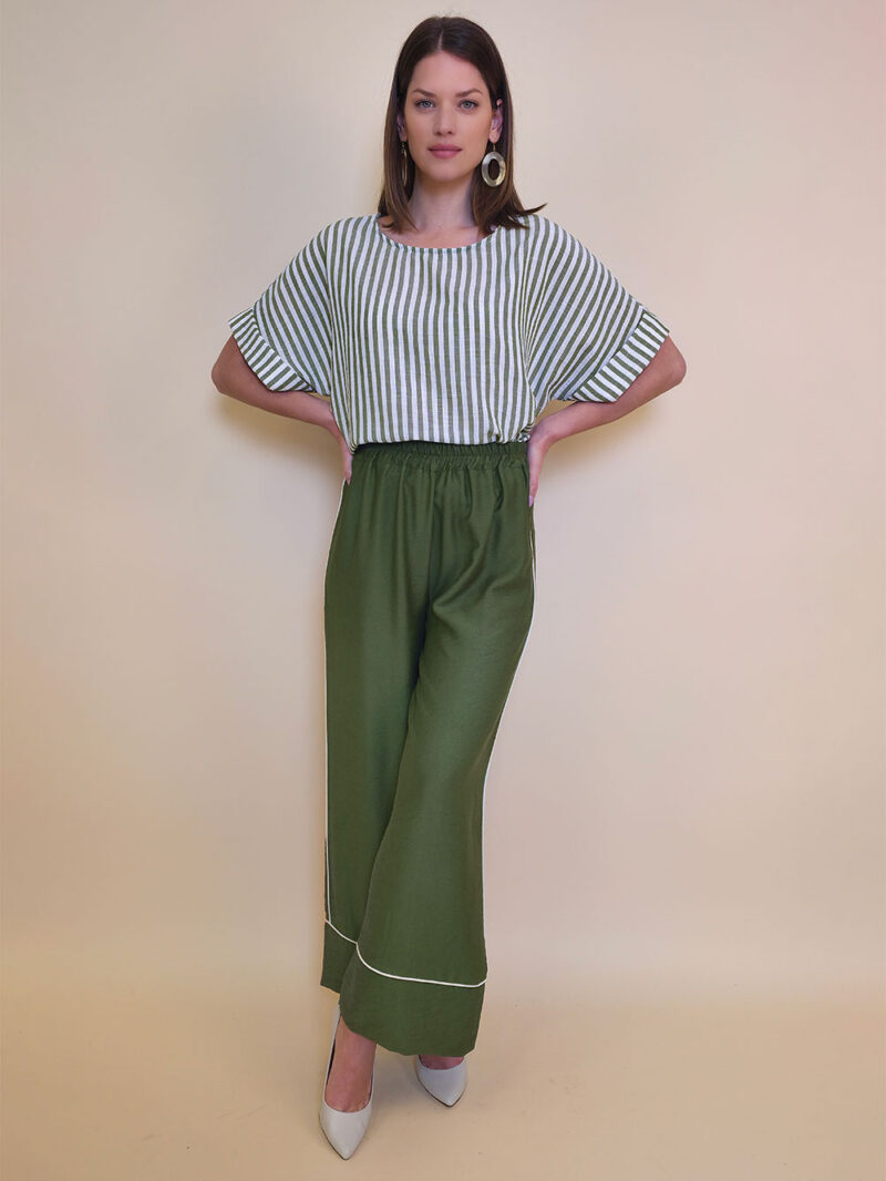 Hlače 31 Emery - viscose UN paspul - military