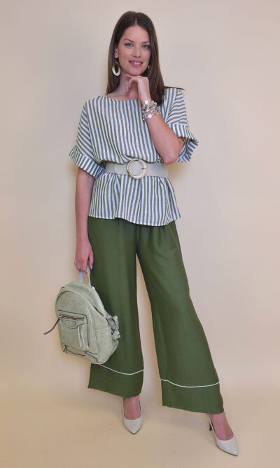 Hlače 31 Emery - viscose UN paspul - military
