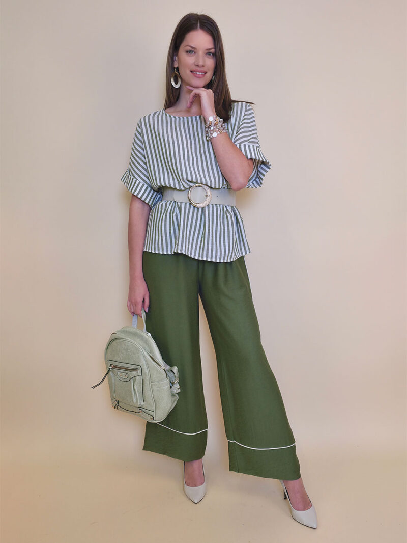 Hlače 31 Emery - viscose UN paspul - military