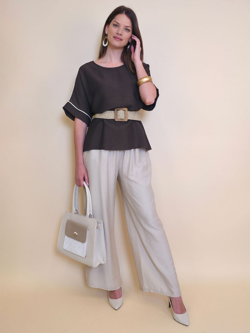 Tunika 28 Elmo - viscose UN paspul - d.brown