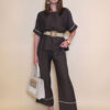 Hlače 31 Emery - viscose UN paspul - d.brown