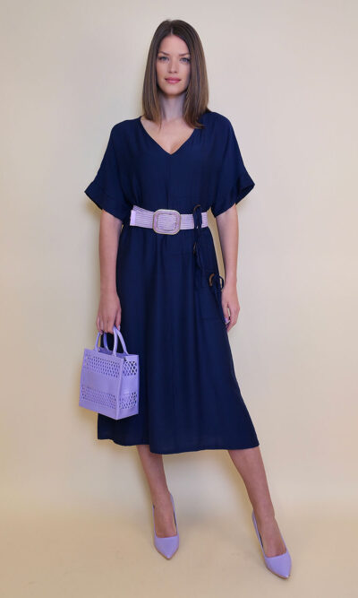 Haljina 40 Alton - viscose UN gumbi/trakice - navy