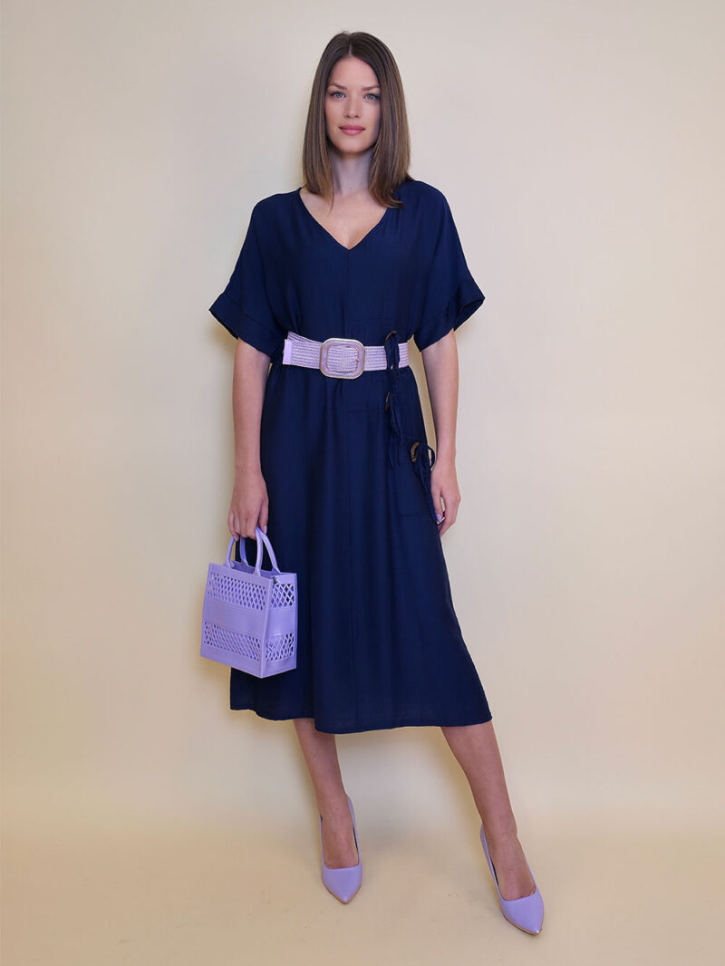 Haljina 40 Alton - viscose UN gumbi/trakice - navy