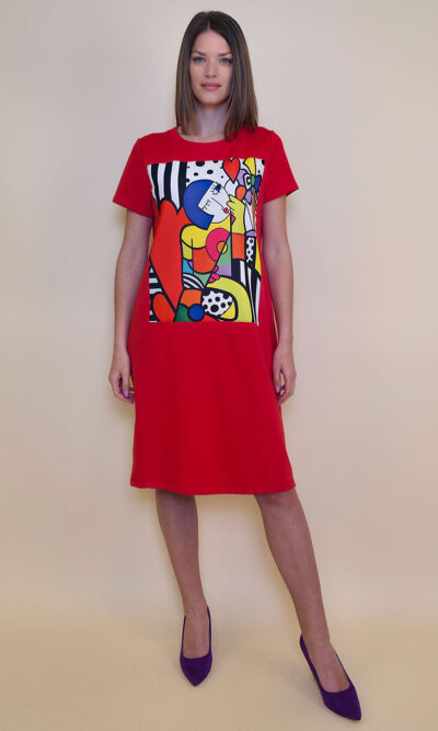 Haljina 26 MoMa k.r. - red - Art Girl