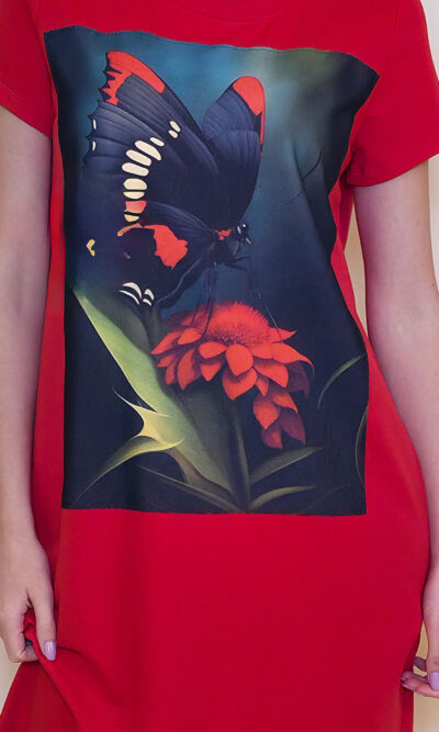 Haljina 26 MoMa k.r. - red - Black Red Butterfly