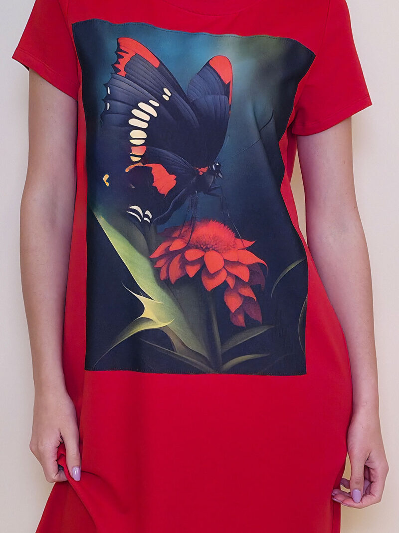 Haljina 26 MoMa k.r. - red - Black Red Butterfly
