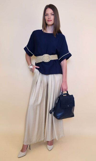 Tunika 28 Elmo - viscose UN paspul - navy