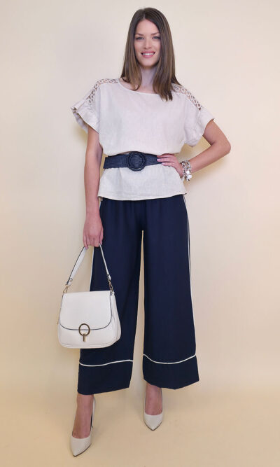 Hlače 31 Emery - viscose UN paspul - navy