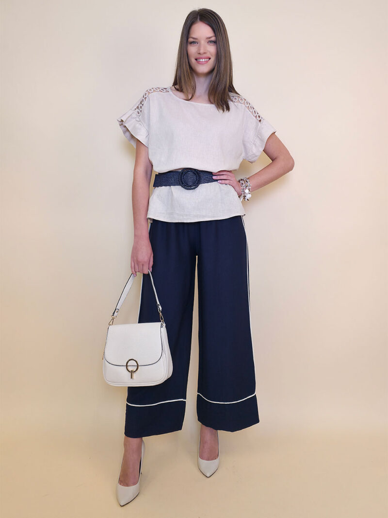Hlače 31 Emery - viscose UN paspul - navy
