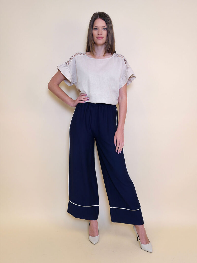 Hlače 31 Emery - viscose UN paspul - navy