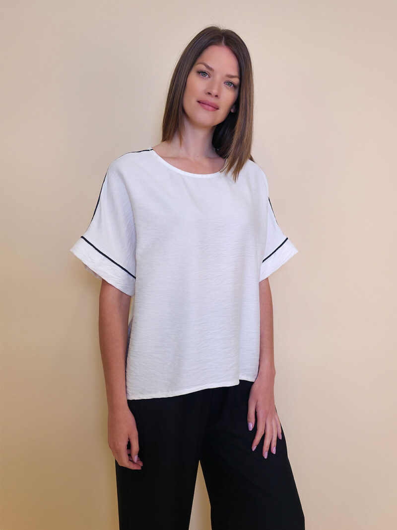 Tunika 28 Elmo - viscose UN paspul - white