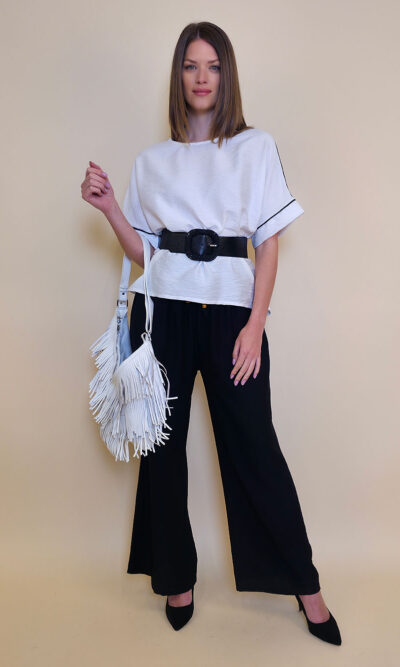 Tunika 28 Elmo - viscose UN paspul - white