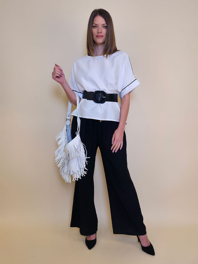 Tunika 28 Elmo - viscose UN paspul - white