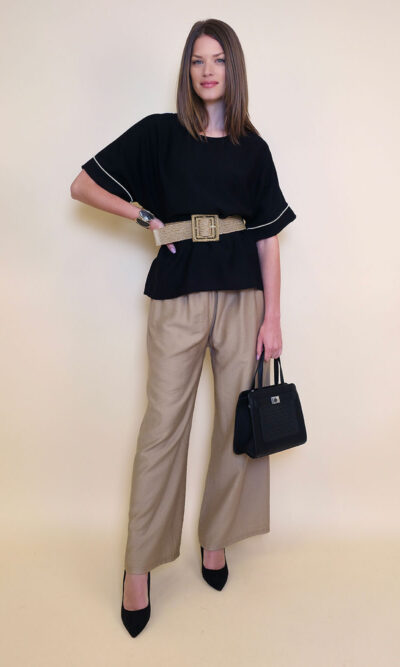 Tunika 28 Elmo - viscose UN paspul - black