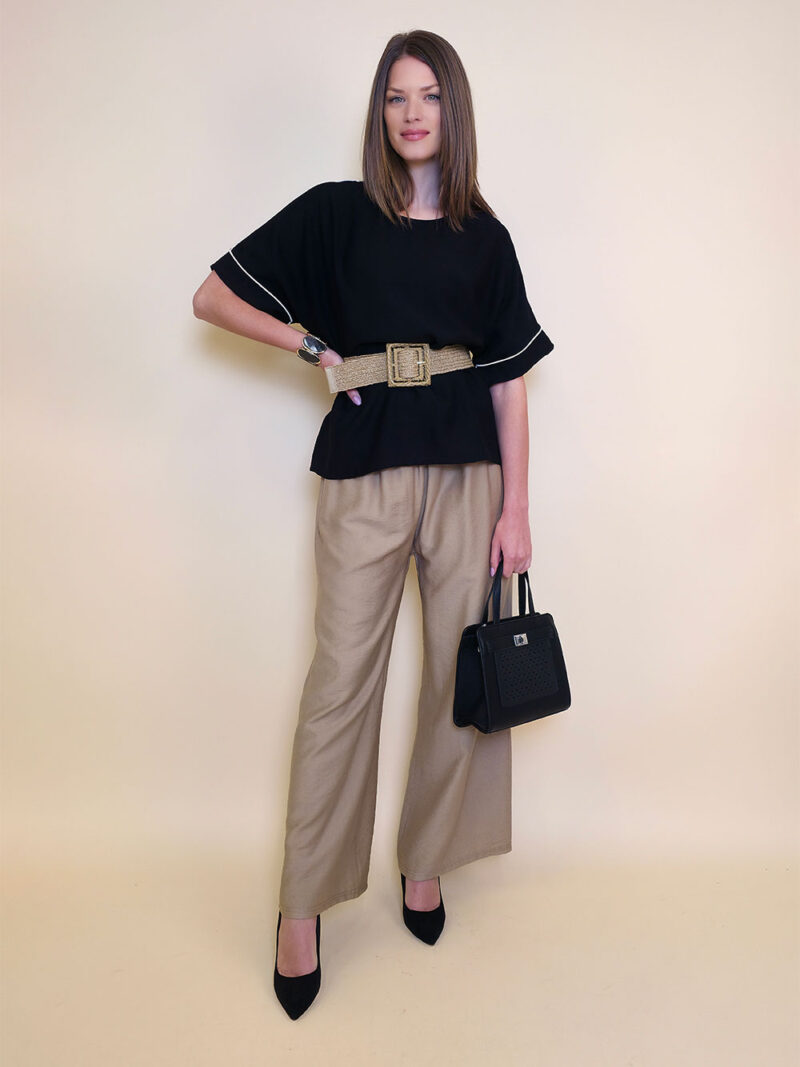 Tunika 28 Elmo - viscose UN paspul - black