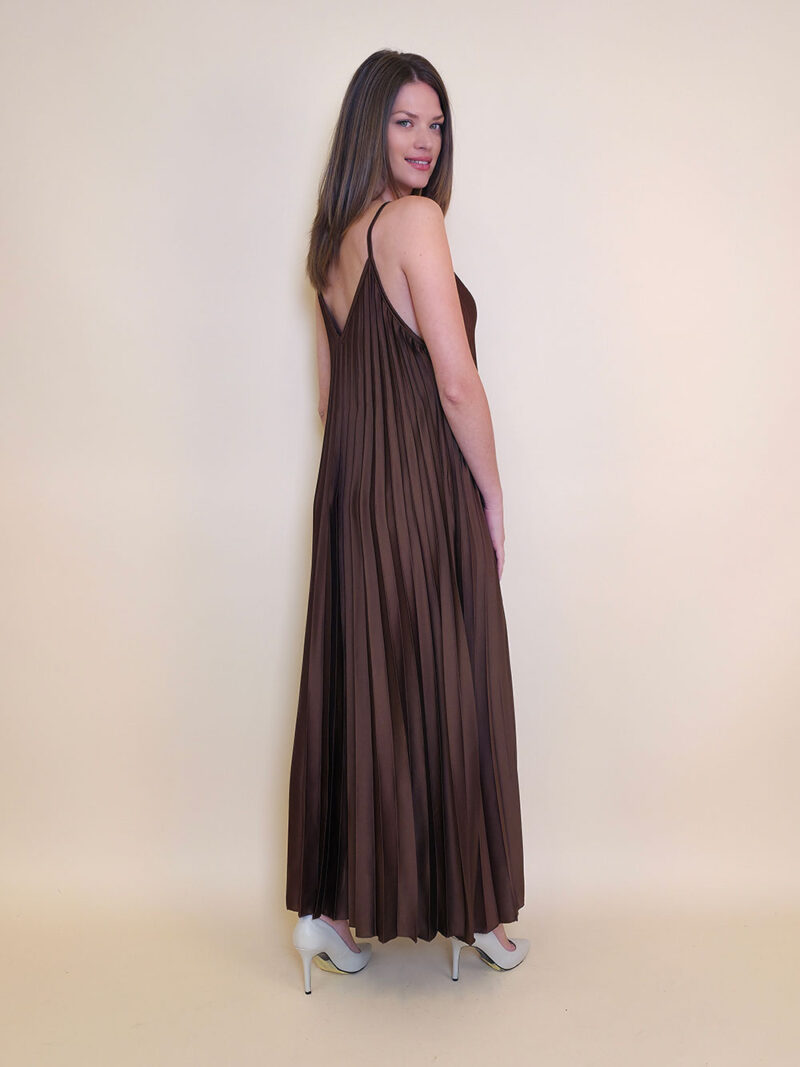 Haljina 37 Atlanta - saten UN plisse - l.brown