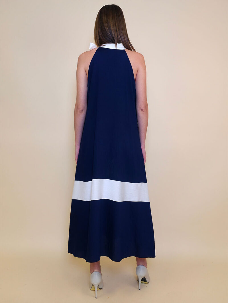 Haljina 40 Rochelle - viscose UN mašna kombinacija - navy/white