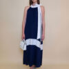 Haljina 40 Rochelle - viscose UN mašna kombinacija - navy/white
