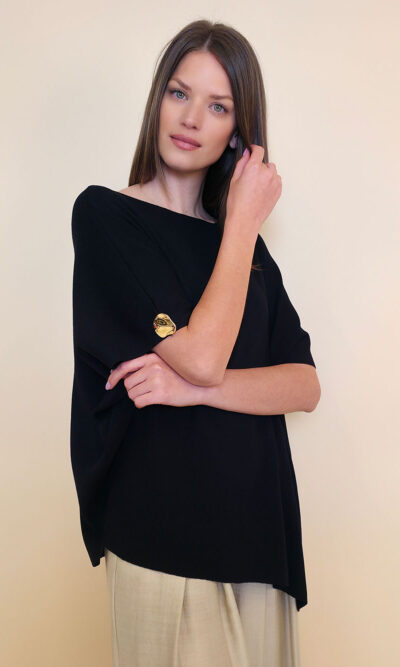 Tunika 48 Alta - poncho plt UN - black