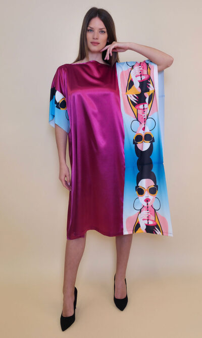 Kaftan 44 Fantasy - saten UN fuxia - Drink