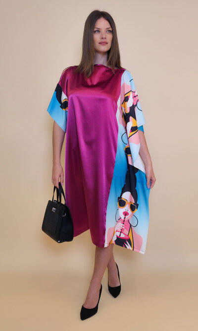 Kaftan 44 Fantasy - saten UN fuxia - Drink