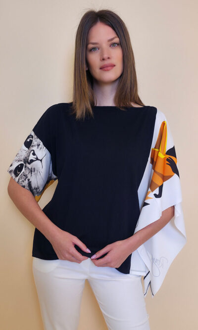 Tunika 36 Fantasy - cotton jersey UN black - Royal Cat/Africa