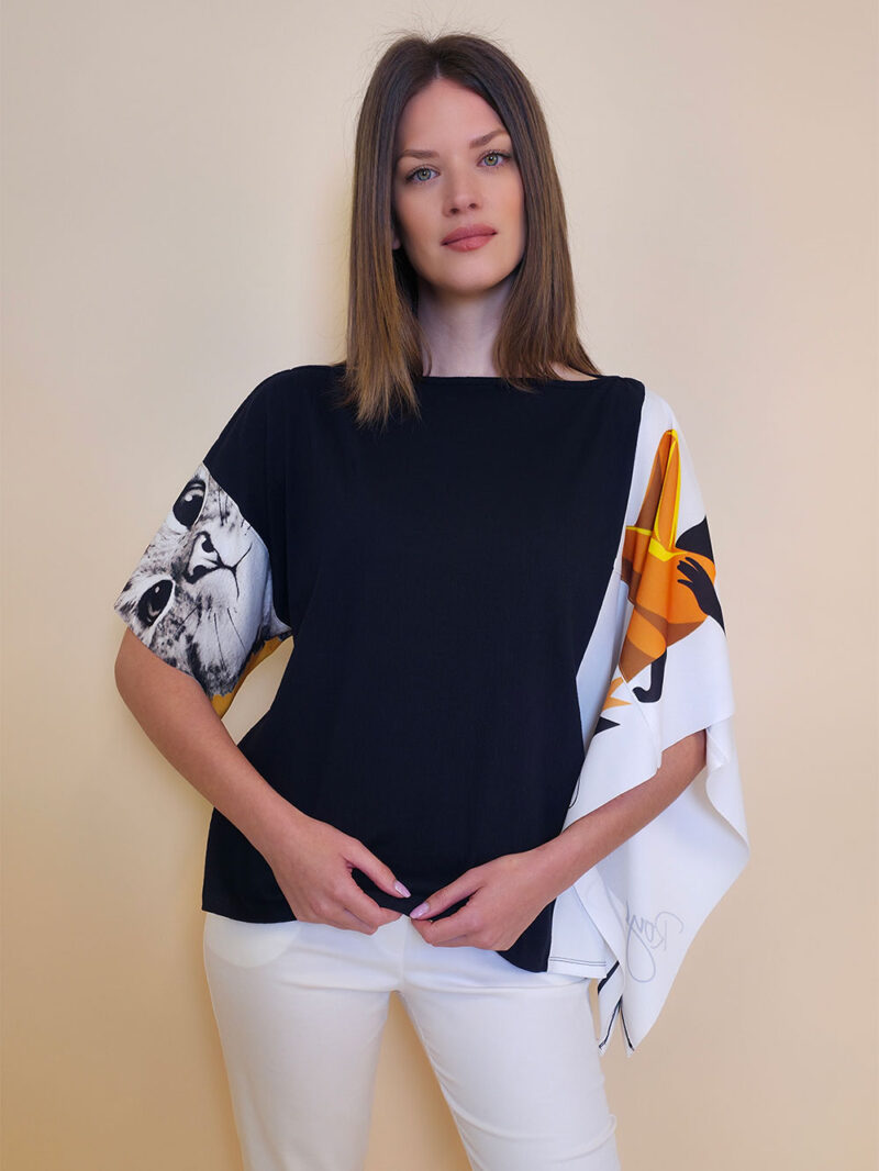 Tunika 36 Fantasy - cotton jersey UN black - Royal Cat/Africa