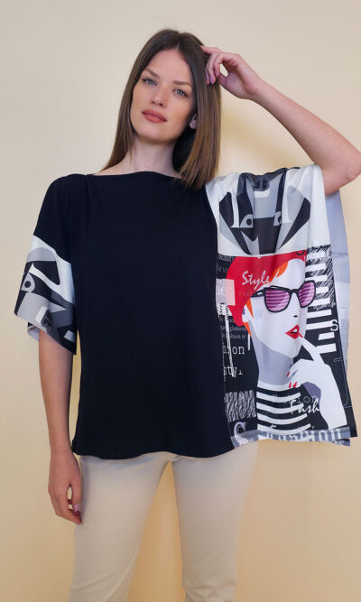 Tunika 36 Fantasy - cotton jersey UN black - Parisienne/C/B pas