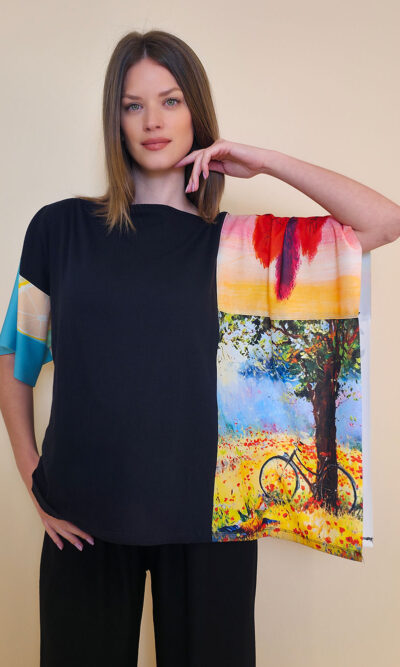 Tunika 36 Fantasy - cotton jersey UN black - Bic Livada/Jablani/Fly High