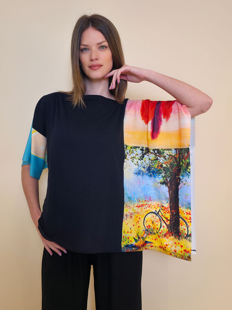 Tunika 36 Fantasy - cotton jersey UN black - Bic Livada/Jablani/Fly High