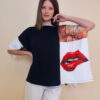 Tunika 36 Fantasy - cotton jersey UN black - Crveni cilindar/Usne