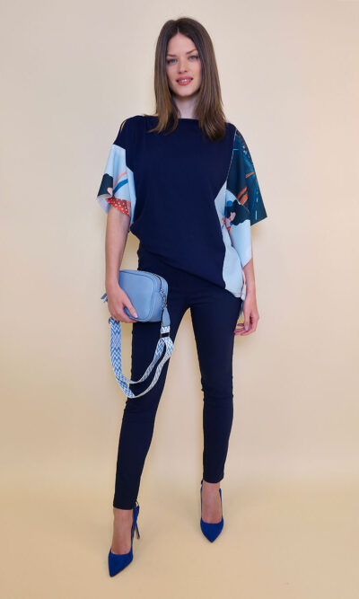 Tunika 36 Fantasy - cotton jersey UN navy - Crveni badić/Route 66