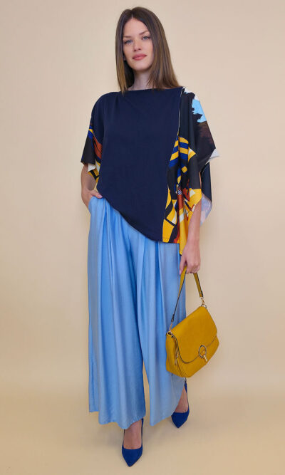Tunika 36 Fantasy - cotton jersey UN navy - Žuta plaža/Scarlett&Rhett